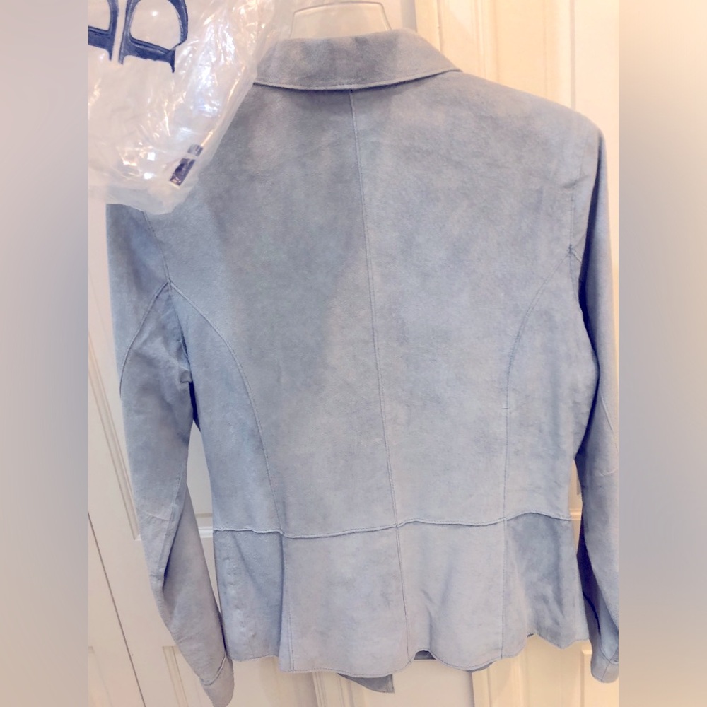 Suede jacket, light baby blue! Gorgeous 
Fun! Soft size Small #teenjacket lined - Picture 4 of 6